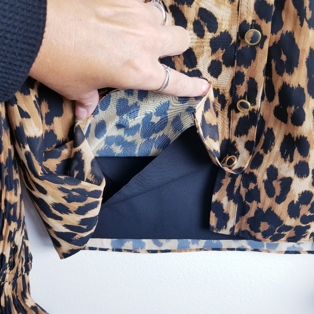 Milly Greer Leopard Print Blouse Top NWT - Picture 11 of 15